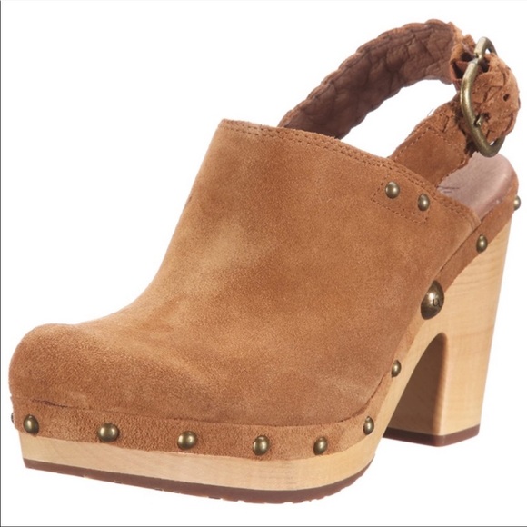 UGG | Shoes | Ugg Dafni Suede Chunky Heel Clogs | Poshmark